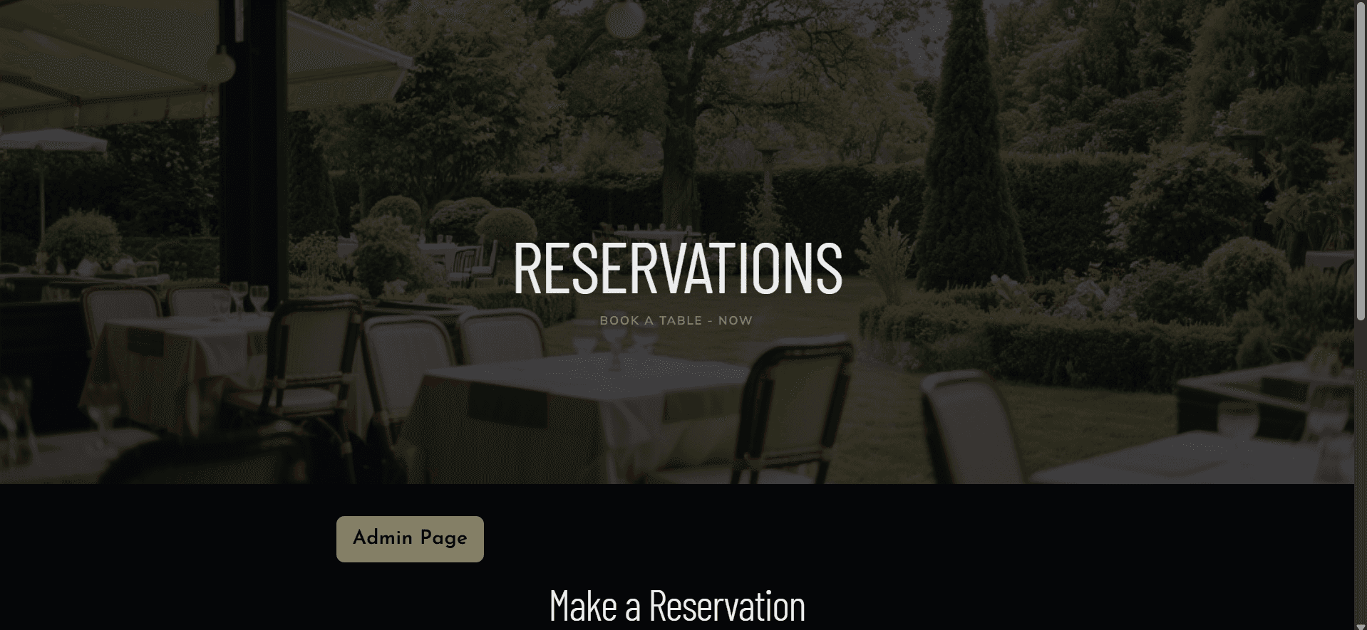 Restaurant Booking Website screenshot